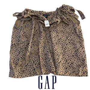 ✨NEW!✨GAP Women’s Geometric Tan Sleeveless Tie Shoulder Blouse - Medium